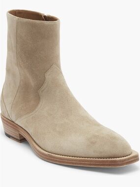 STUART WEITZMAN Men's Suede Chelsea Boot in Beige